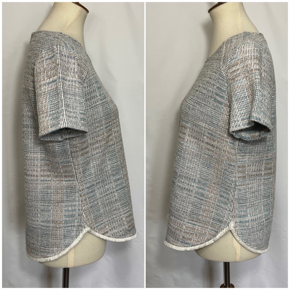 W5 Fringed Hem Short Sleeve Top - Picture 3 of 13